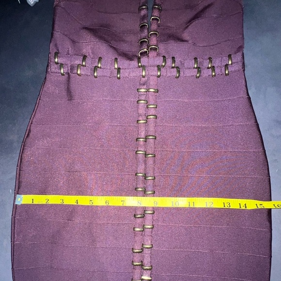 Gorgeous Akira Burgandy Bandage bodycon Dress size M - Picture 9 of 16